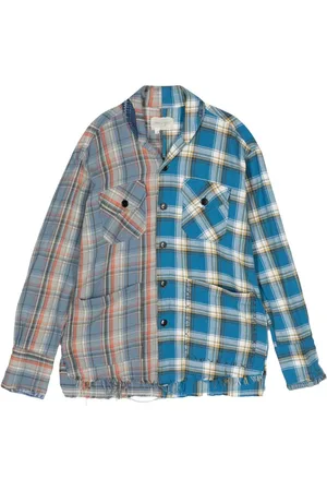 GREG LAUREN Camisa a cuadros con diseño patchwork
