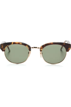 Thom Browne Lentes del sol con armazón redonda estilo carey
