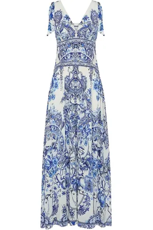 Camilla Vestido acampanado con estampado gráfico