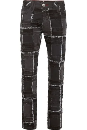 Philipp Plein Jeans rectos con diseño patchwork