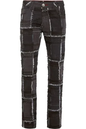Philipp Plein Jeans rectos con diseño patchwork