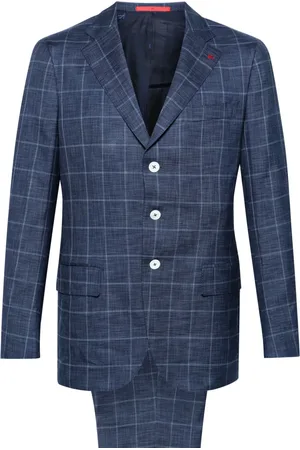 ISAIA Traje con botones y motivo de cuadros