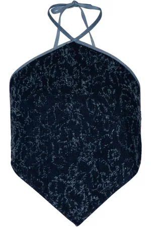 DI PETSA Camiseta de mezclilla con cuello halter