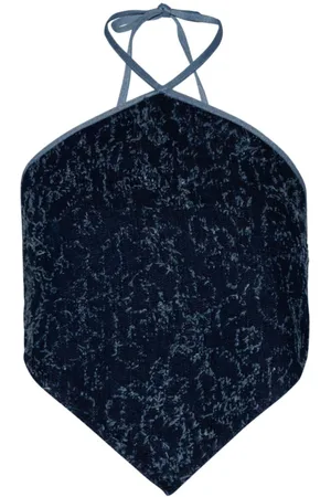 DI PETSA Camiseta de mezclilla con cuello halter