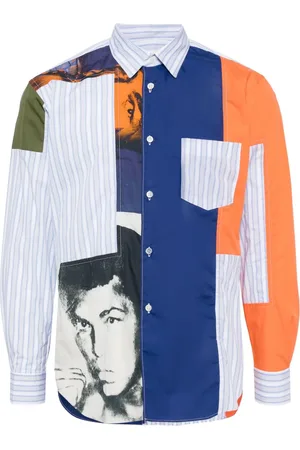 Comme des Garçons Camisa con diseño color block y motivo de rayas