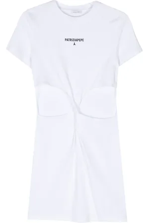 Patrizia Pepe Vestido corto estilo playera con aberturas