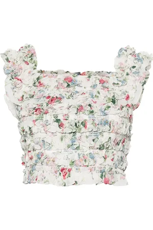 Needle & Thread Top fruncido con estampado floral