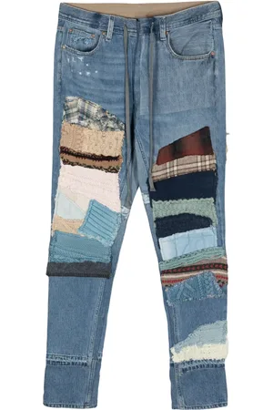 GREG LAUREN Jeans tapered con tiro medio