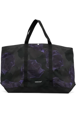 UNDERCOVER Tote de tafetán con rosas estampadas