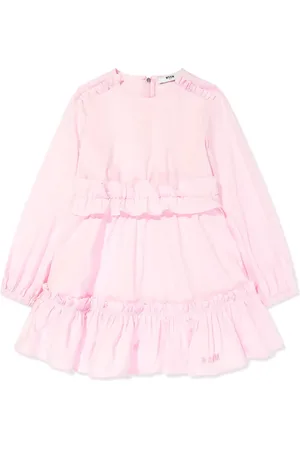 Msgm Vestido con volantes y logo bordado