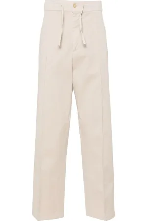 CANALI Pantalones rectos con cordones en la pretina