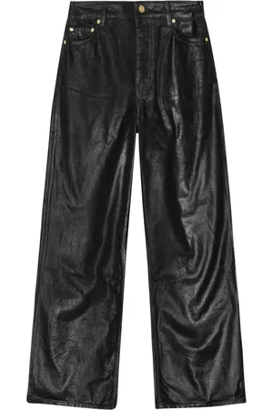 Ganni Jeans anchos con efecto encerado