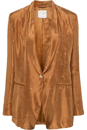 FORTE FORTE Blazer de seda con detalles de cristal