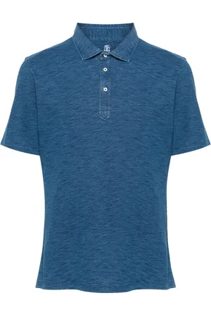 Brunello Cucinelli Playera tipo polo con efecto melange