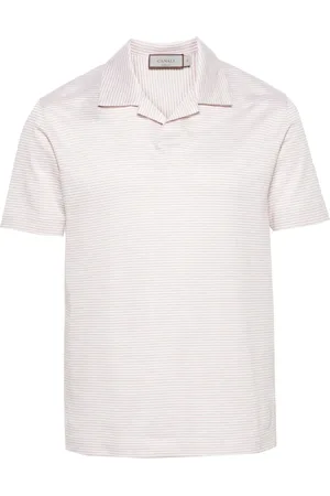 CANALI Playera tipo polo con rayas estampadas