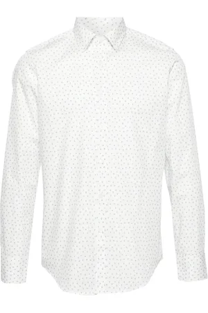 CANALI Camisa con hojas estampadas