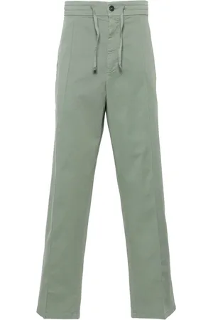 CANALI Pantalones rectos con cordones en la pretina