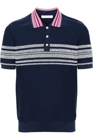 WALES BONNER Playera tipo polo tejida con motivo de rayas