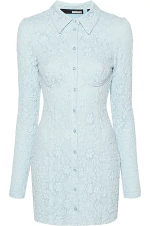 ROTATE Vestido camisero corto con encaje floral