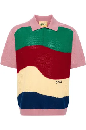 Glass Cypress Playera tipo polo con diseño color block