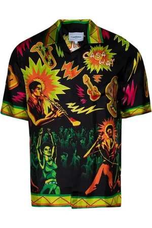 Casablanca Camisa de seda con estampado gráfico