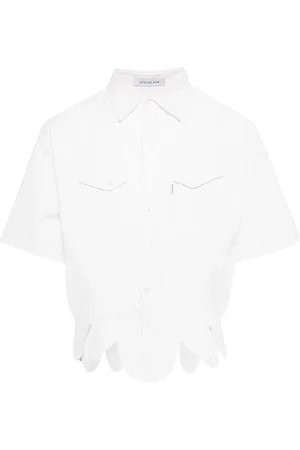 JUNTAE KIM Camisa estilo corset festoneado