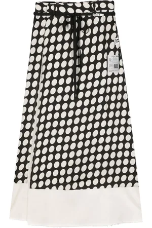 Maison Mihara Yasuhiro Falda larga con estampado de lunares