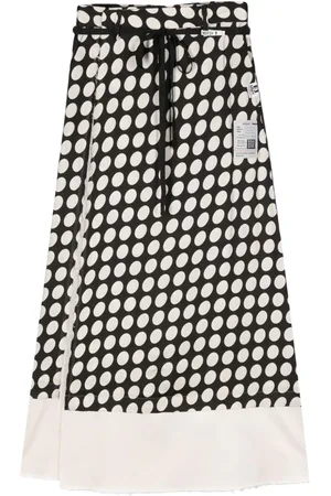 Maison Mihara Yasuhiro Falda larga con estampado de lunares