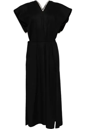 Litkovskaya Vestido midi con ribete sobrehilado