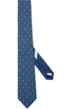 Salvatore Ferragamo Corbata de seda con estampado de etiquetas
