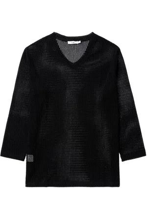 B+AB Top de malla con cuello en V
