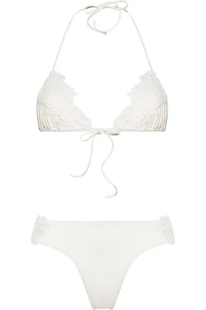 ERMANNO SCERVINO Bikini estilo triángulo de crochet floral