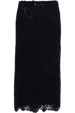VALENTINO GARAVANI Vestido midi con encaje de guipur