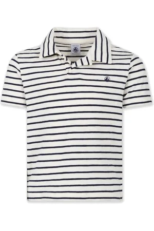 Petit Bateau Playera tipo polo con rayas estampadas