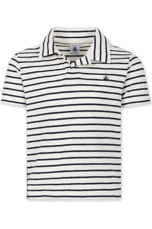 Petit Bateau Playera tipo polo con rayas estampadas
