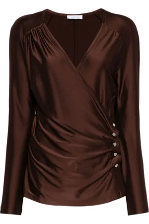 Paco rabanne Blusa satinada con diseño fruncido