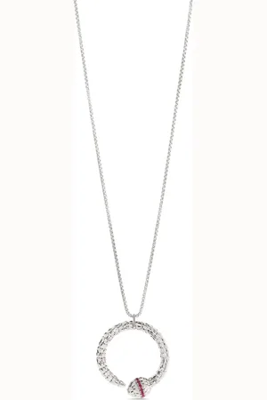 Officina Bernardi Collar Ophidia en oro blanco de 18kt con rubí
