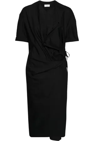 LEMAIRE Vestido midi con cuello desbocado