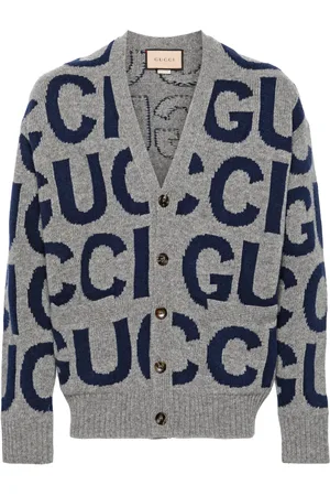 Gucci Cárdigan con logo en intarsia