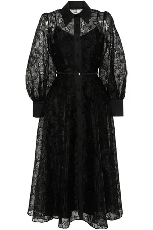 NISSA Vestido midi con encaje floral