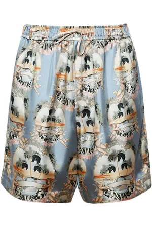 AMIRI Bermudas de seda con estampado gráfico