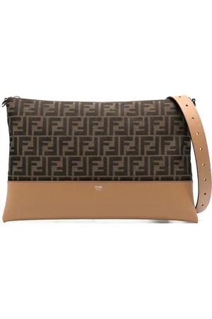 Fendi Bolsa de mano con logo FF en jacquard