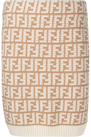 Fendi Falda tejida con logo FF