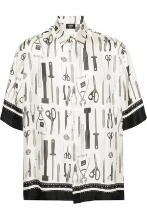 Fendi Camisa de seda con estampado gráfico
