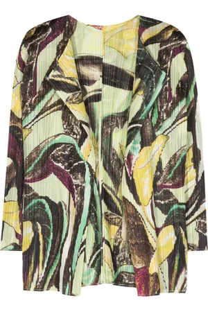 PLEATS PLEASE ISSEY MIYAKE Chamarra plisada con estampado gráfico