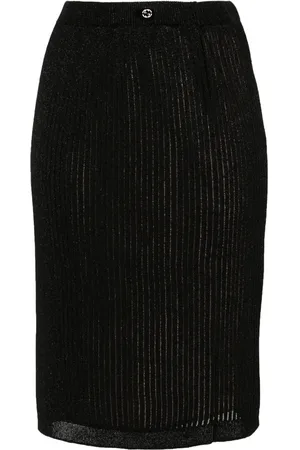 Gucci Falda lápiz tejida de canalé Interlocking G
