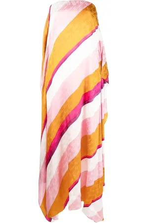 Fendi Vestido largo con rayas diagonales