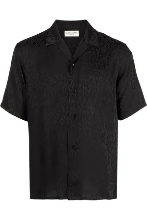 Saint Laurent Camisa con motivo de leopardo