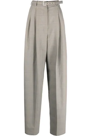 Sportmax Pantalones anchos con cinturón