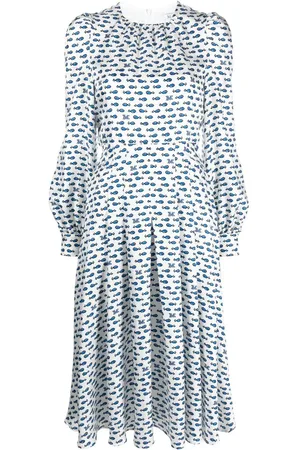Max Mara Vestido midi manga larga con motivo
